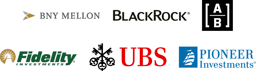 BNY MELLON / BLACKROCK / [A|B] / Fidelity INVESTMENTS / UBS / PIONEER Investments